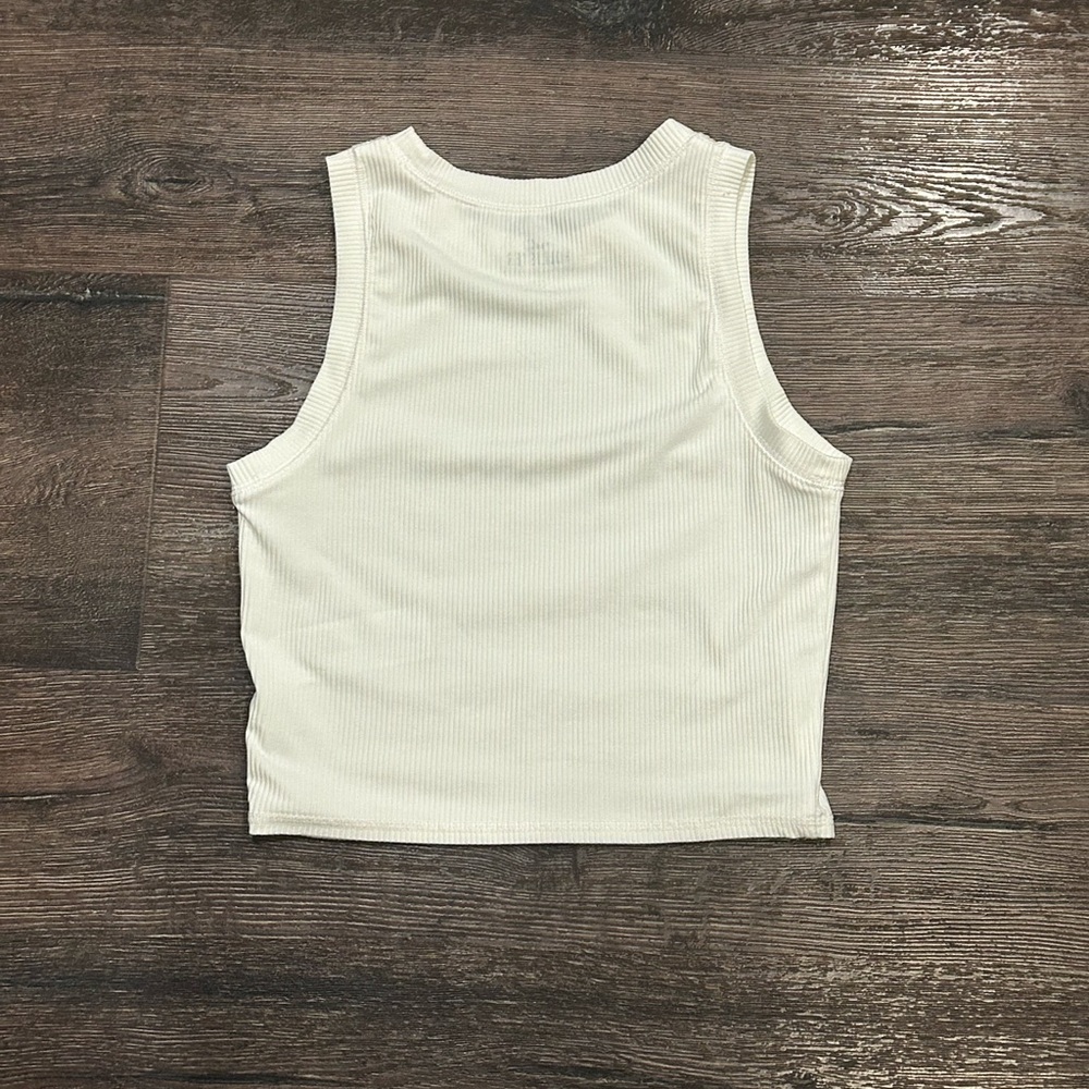 White Ribbed Tank Top - Picture 3 of 3